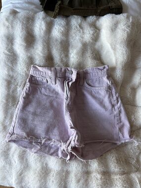 BDG Pastel Lilac High-Rise Denim Shorts